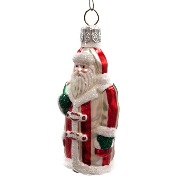 Patricia Breen Miniature Striped Santa Claus Red White Christmas Tree Ornament - Picture 5 of 10